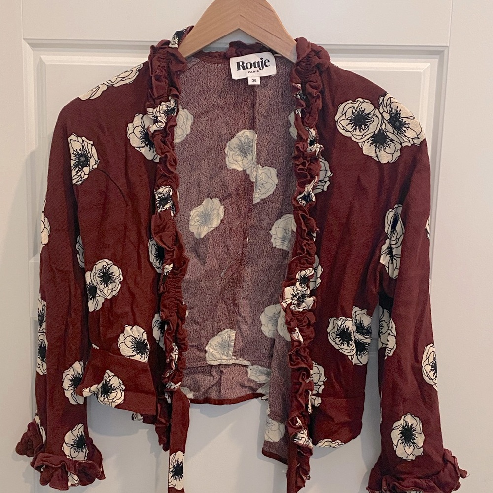 Rouje Floral Printed Women Blouse Shirts Size 36